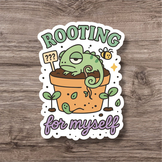 "Rooting for myself” – Quirky Neurodiversity sticker for ADHD & Autistic brains