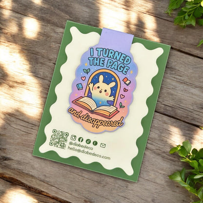 “I Turned The Page And Disappeared” – Magnetic Bookmark for Neurodivergent Book Lovers