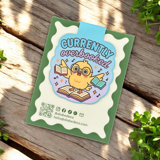 “Currently Overbooked” – Magnetic Bookmark for Neurodivergent Book Lovers