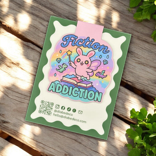 “Fiction Addiction” – Magnetic Bookmark for Neurodivergent Book Lovers