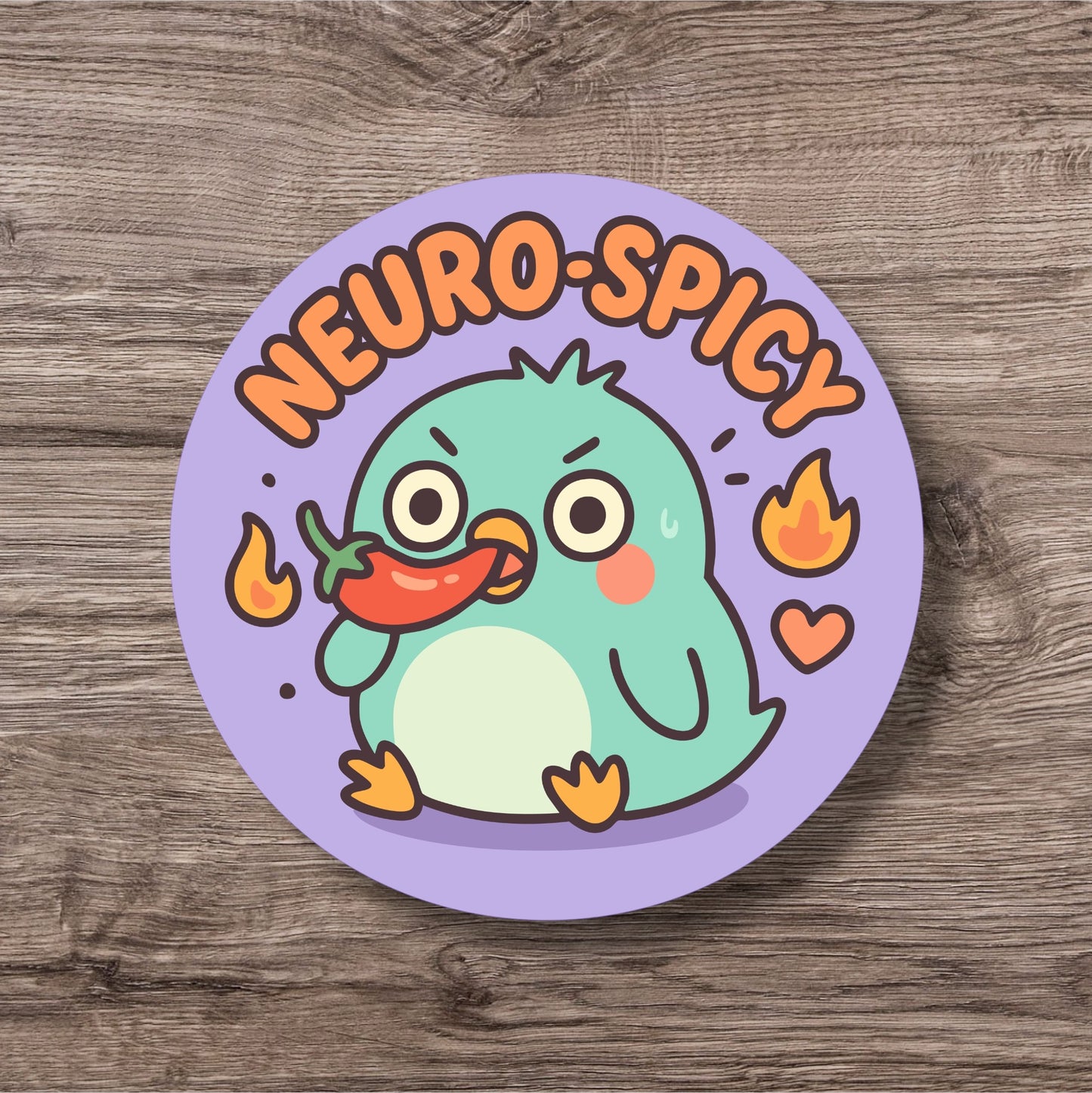 “Neurospicy” – Pin Badge, Magnet or Sticker for Neurospicy Weirdos