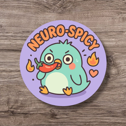 “Neurospicy” – Pin Badge, Magnet or Sticker for Neurospicy Weirdos