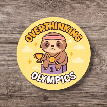 “Overthinking Olympics” – Pin Badge, Magnet or Sticker for Neurospicy Weirdos