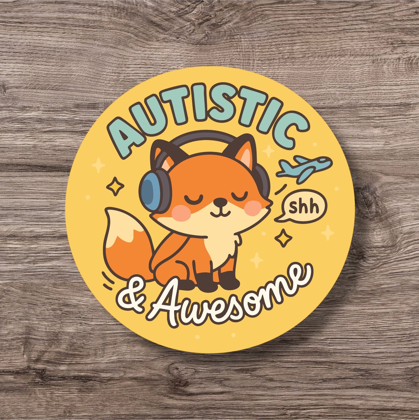“Autistic & Awesome” – Pin Badge, Magnet or Sticker for Neurospicy Weirdos