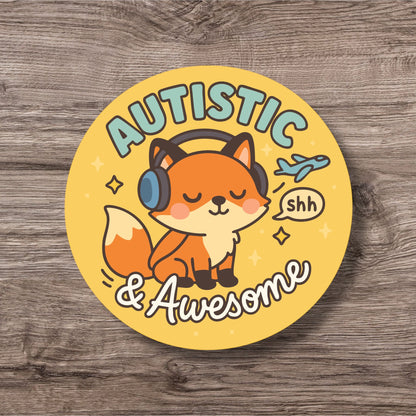 “Autistic & Awesome” – Pin Badge, Magnet or Sticker for Neurospicy Weirdos
