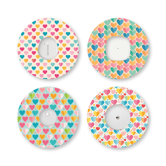 “Colorful Hearts” - Waterproof CGM Overpatches for Dexcom, Libre, Medtronic & Medtrum
