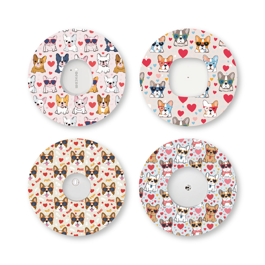“Frenchie Love” - Waterproof CGM Overpatches for Dexcom, Libre, Medtronic & Medtrum