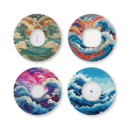 “Japanese Wave” - Waterproof CGM Overpatches for Dexcom, Libre, Medtronic & Medtrum