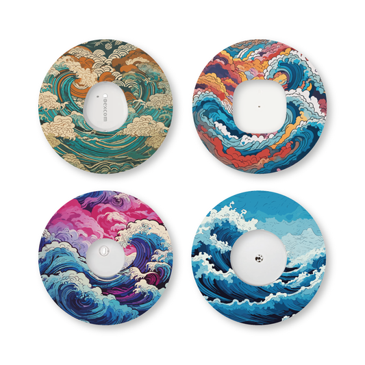 “Japanese Wave” - Waterproof CGM Overpatches for Dexcom, Libre, Medtronic & Medtrum