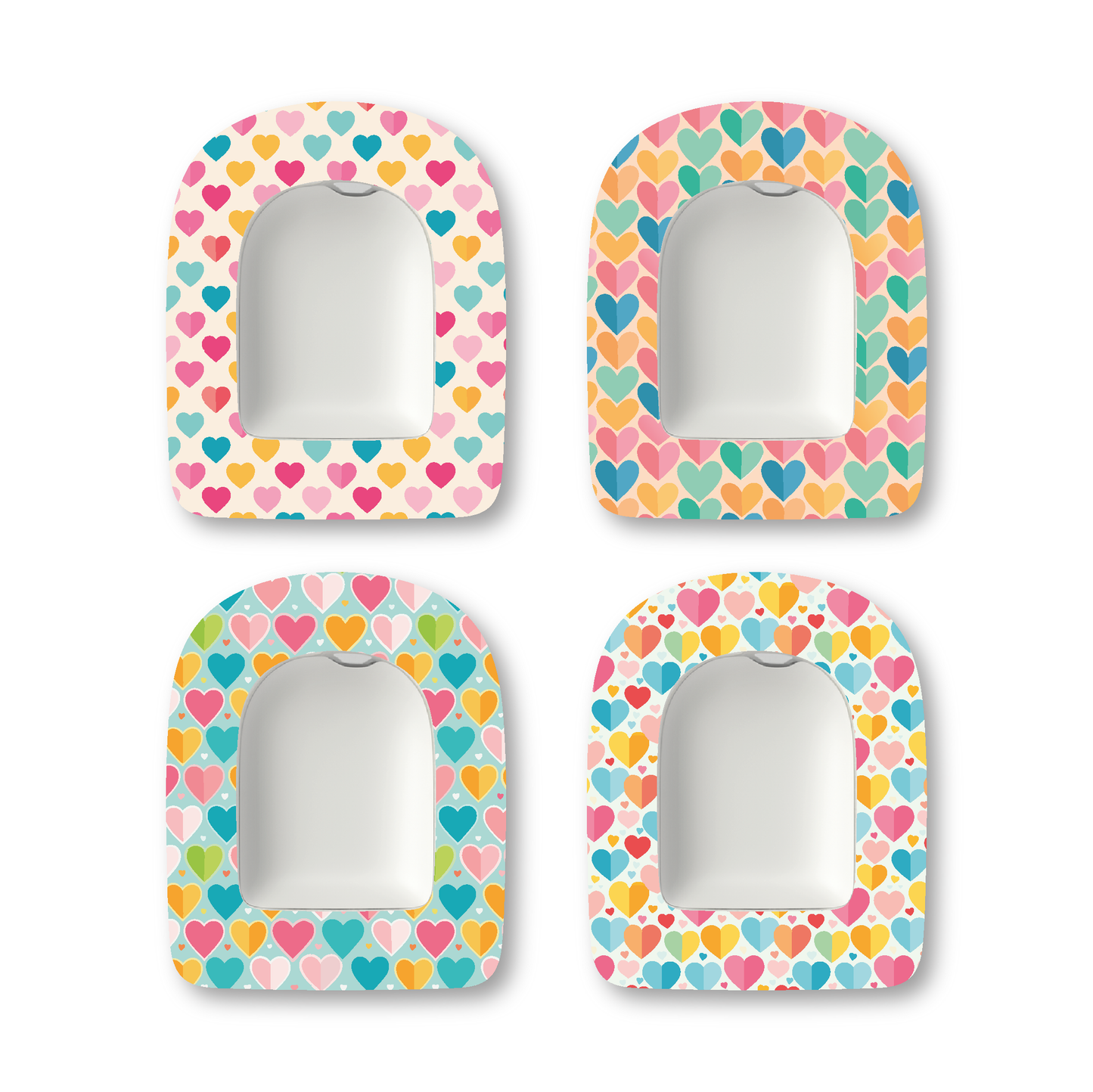 “Colorful Hearts” - Waterproof CGM Overpatches for Dexcom, Libre, Medtronic & Medtrum