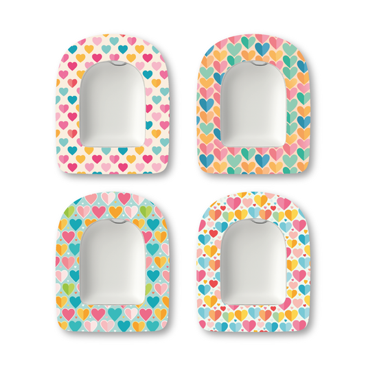 “Colorful Hearts” - Waterproof CGM Overpatches for Dexcom, Libre, Medtronic & Medtrum