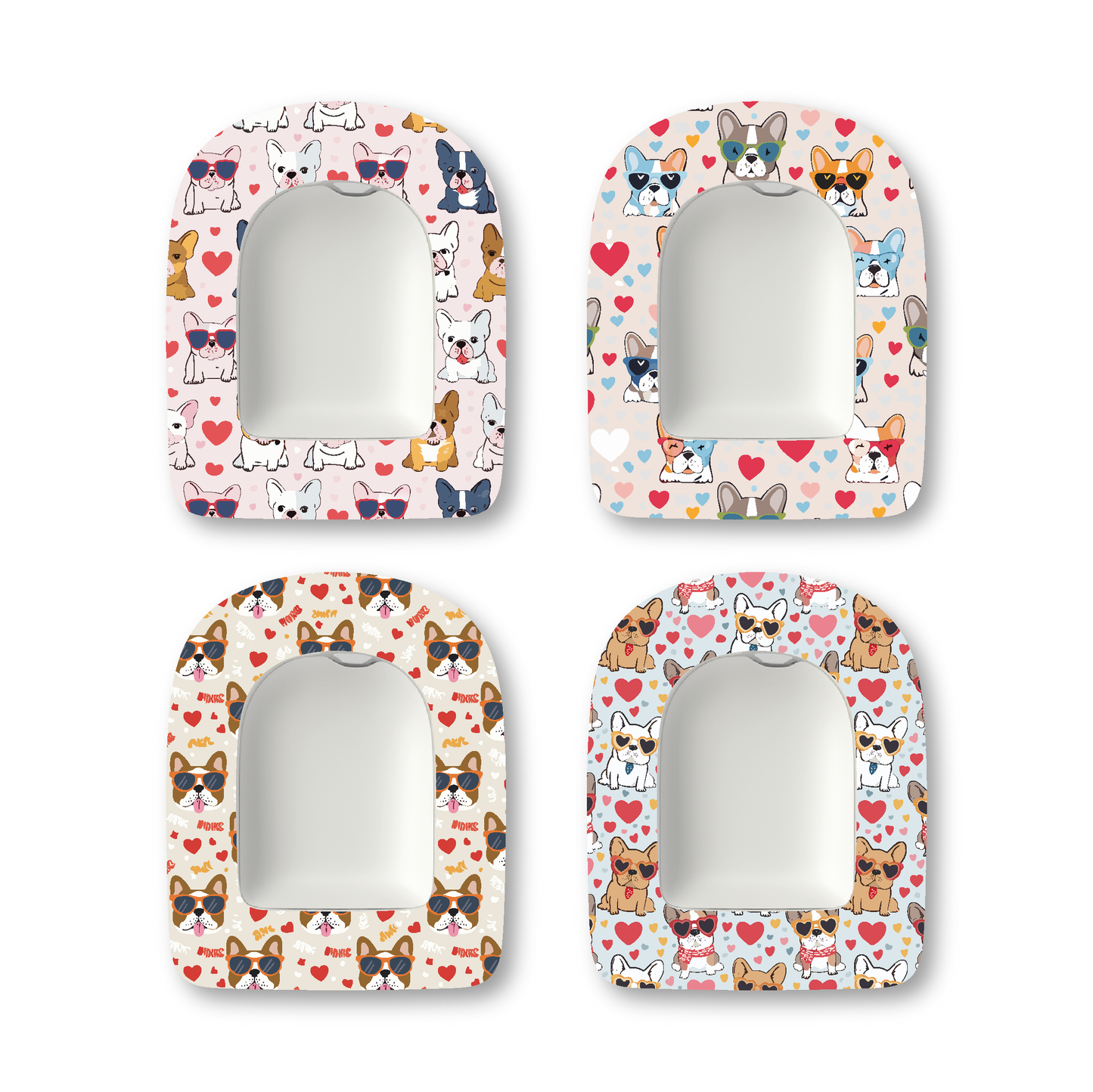 “Frenchie Love” - Waterproof CGM Overpatches for Dexcom, Libre, Medtronic & Medtrum