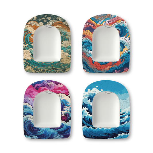 “Japanese Wave” - Waterproof CGM Overpatches for Dexcom, Libre, Medtronic & Medtrum