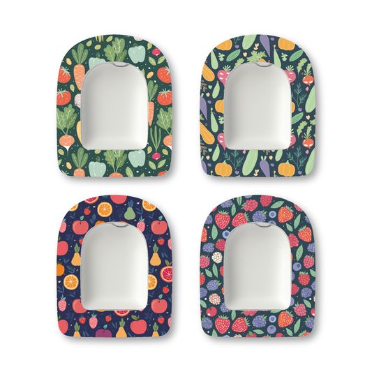 “Fruityful Veggies” - Waterproof CGM Overpatches for Dexcom, Libre, Medtronic & Medtrum