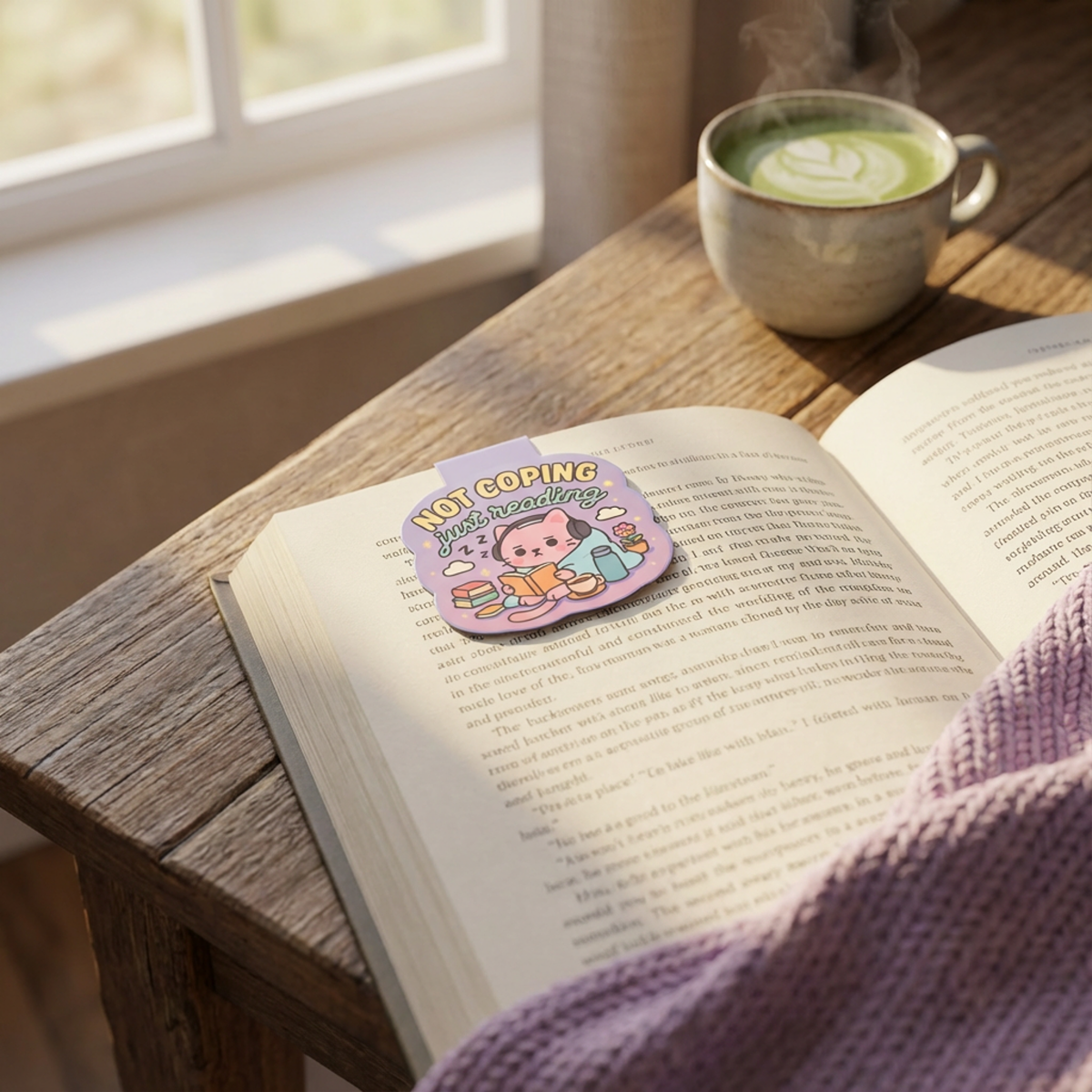“Not Coping, Just Reading” – Magnetic Bookmark for Neurodivergent Book Lovers