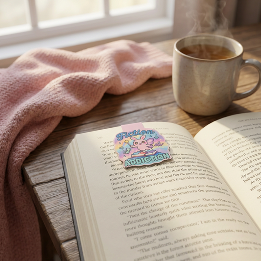 “Fiction Addiction” – Magnetic Bookmark for Neurodivergent Book Lovers