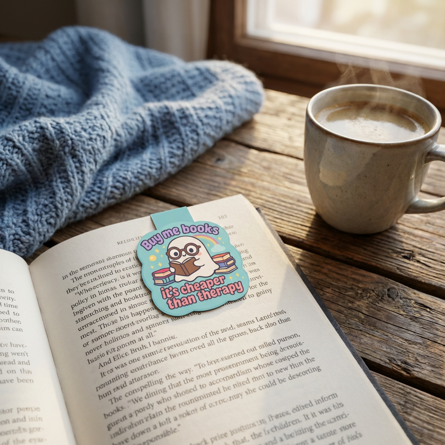 “Buy Me Books, It's Cheaper Than Therapy” – Magnetic Bookmark for Neurodivergent Book Lovers