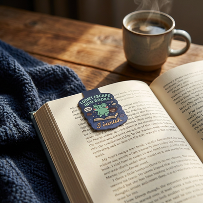 “I Don´t Escape Into Books, I Vanish” – Magnetic Bookmark for Neurodivergent Book Lovers