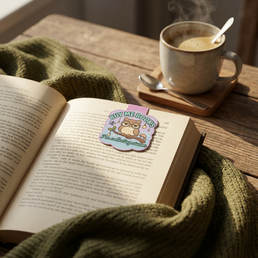 “Buy Me Books I'm Collecting Wisdom” – Magnetic Bookmark for Neurodivergent Book Lovers