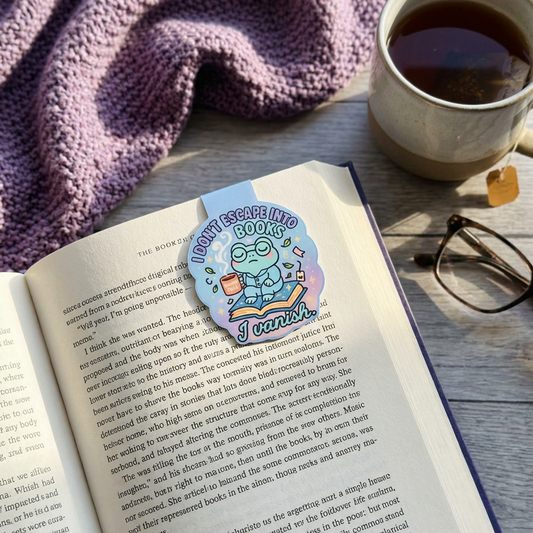 “I Don't Escape Into Books, I Vanish” – Neurodivergent Magnetic Bookmark for Book Lovers