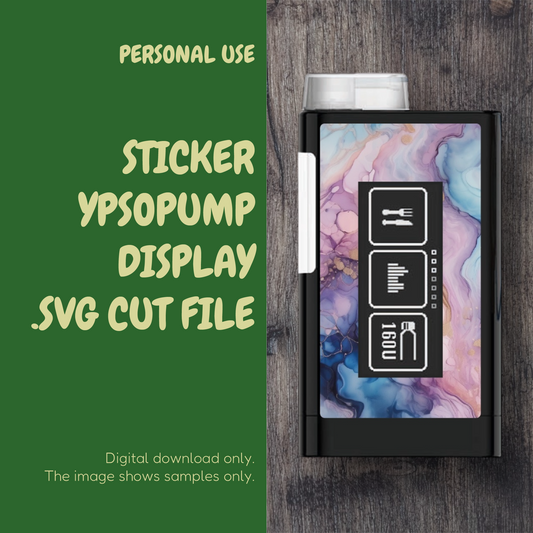 Ypsopump insulin pump display sticker SVG cut file